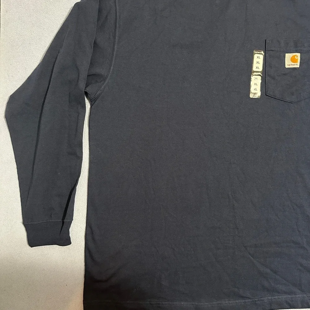 Carhartt Long Sleeve Workwear Pocket T Shirt K126NVY Navy Blue Mens XL NWT - Picture 6 of 16
